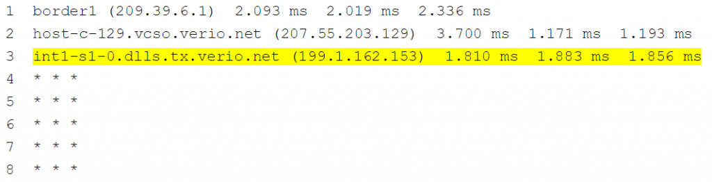 traceroute limitations command line
