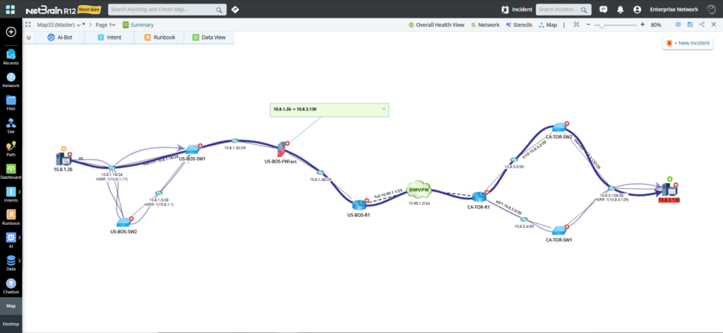Map an End to End Path Across the Network