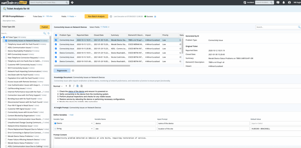 How NetBrain's AI-Assisted Ticket works